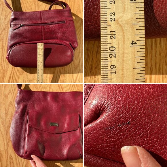 Stone and Co Leather Crossbody Bag Burgundy Adjustable Strap Y2K Era - Picture 10 of 16